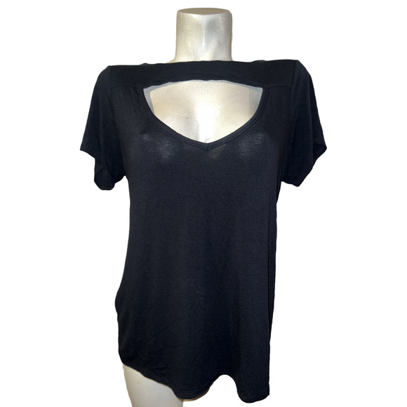 Ashley Stewart Tops - New ASHLEY STEWART Top Women's Size 14/16 L/XL Black Cut-Out Front SS Blouse
